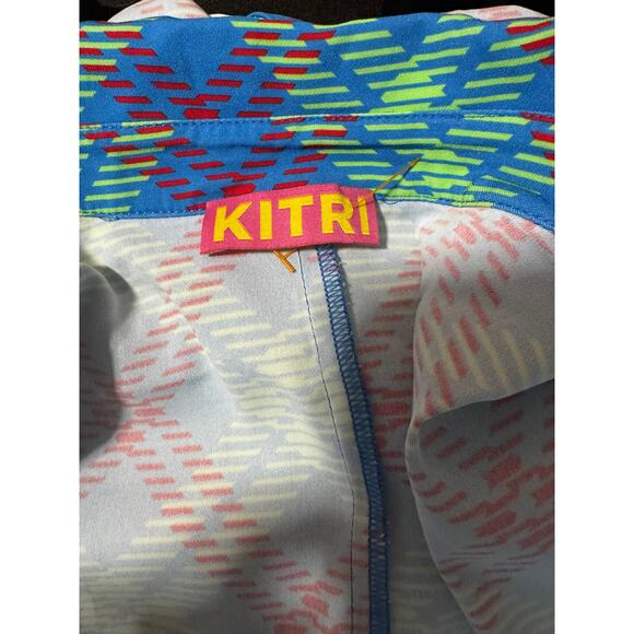 KITRI Lennox Blue Check Ruched Shirt Dress Size US 12 / UK 16 - Picture 5 of 8